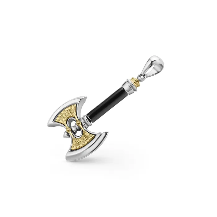LAGOS Anthem Black Agate Axe Amulet Rings