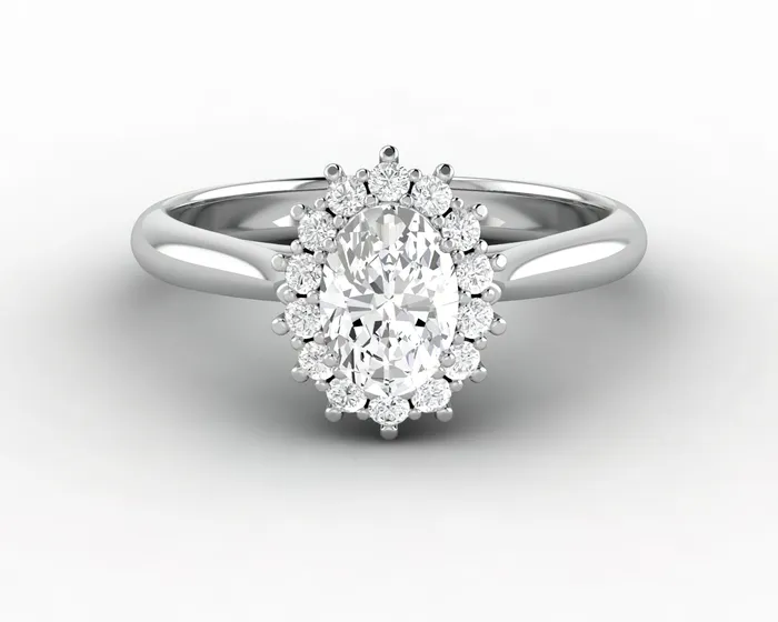Maia 075 Ct Oval Cut Halo Engagement Ring Sapheena Jewelry Rings