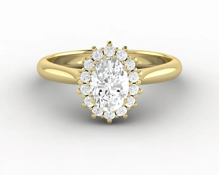 Maia 075 Ct Oval Cut Halo Engagement Ring Sapheena Jewelry Rings