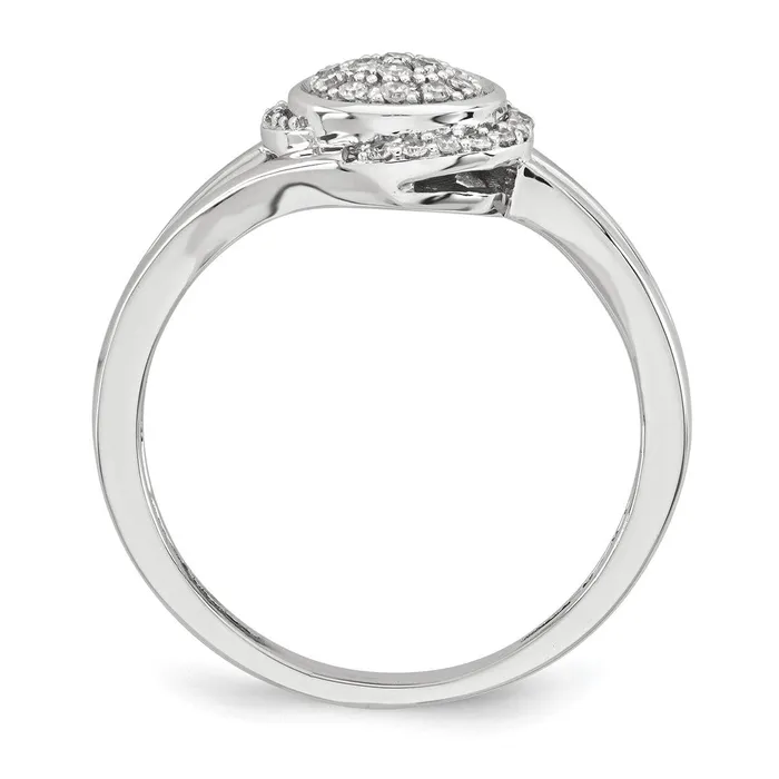 14K White Gold Real Diamond Round Cluster Ring Goldia Rings