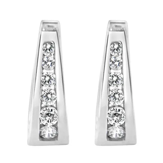 Earrings JMS always Original Haus of Brilliance 14k White Gold 12 cttw Roundcut Diamond Huggy Earrings IJ Color I2I3 Clarity Earrings JMS always Original Haus of Brilliance 14k White Gold 12 cttw Roundcut Diamond Huggy Earrings IJ Color I2I3 Clarity