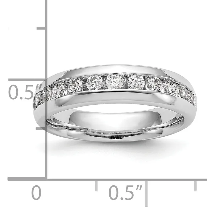 Goldia 077ct CZ Solid Real 14K Yellow Gold 11Stone Wedding Band Ring Only Rings