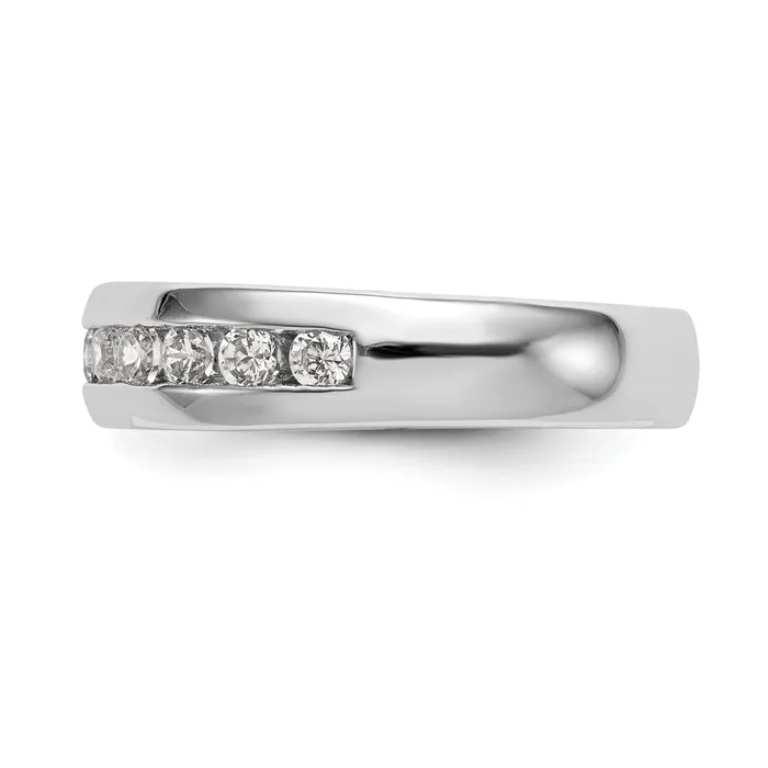 Goldia 077ct CZ Solid Real 14K Yellow Gold 11Stone Wedding Band Ring Only Rings