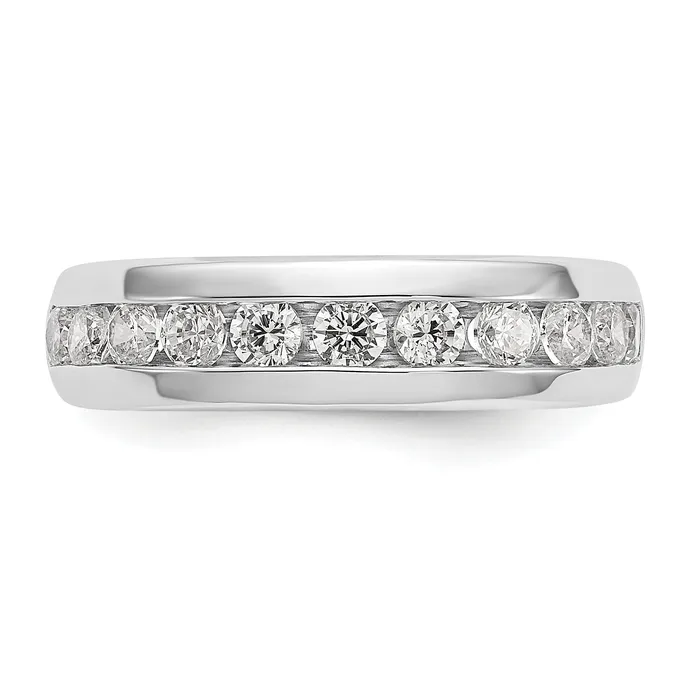Goldia 077ct CZ Solid Real 14K Yellow Gold 11Stone Wedding Band Ring Only Rings