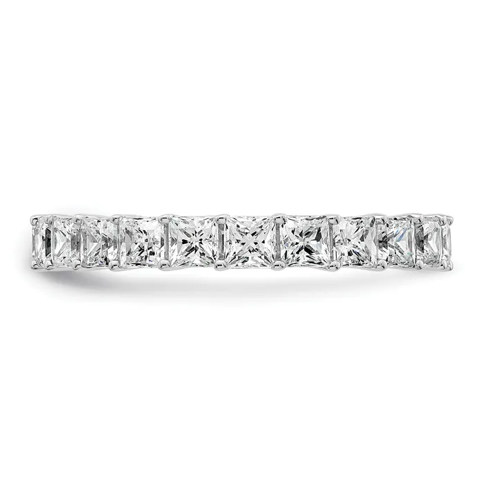 Goldia 14k White Gold 14KW Princess Lab Grown Diamond VSSI G Eternity Band Ring Rings