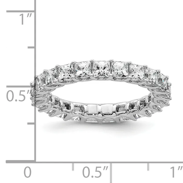 Goldia 14k White Gold 14KW Princess Lab Grown Diamond VSSI G Eternity Band Ring Rings