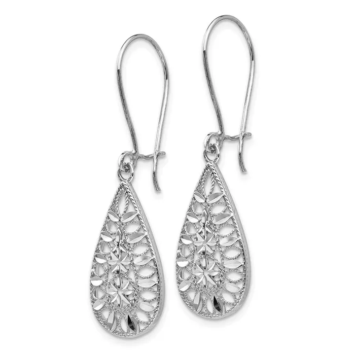 Goldia Earrings 14k White Gold DC Dangle Earrings