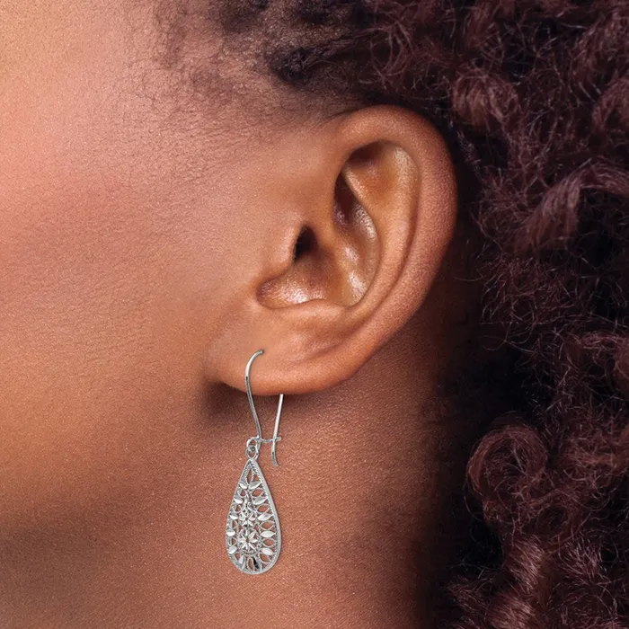 Goldia Earrings 14k White Gold DC Dangle Earrings