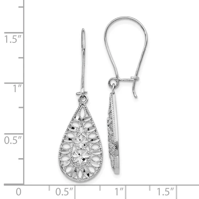 Goldia Earrings 14k White Gold DC Dangle Earrings