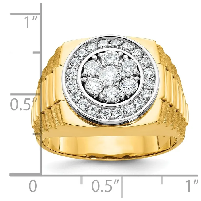 Goldia Rings 14k Twotone Gold Mens 1 carat Diamond Complete Ring