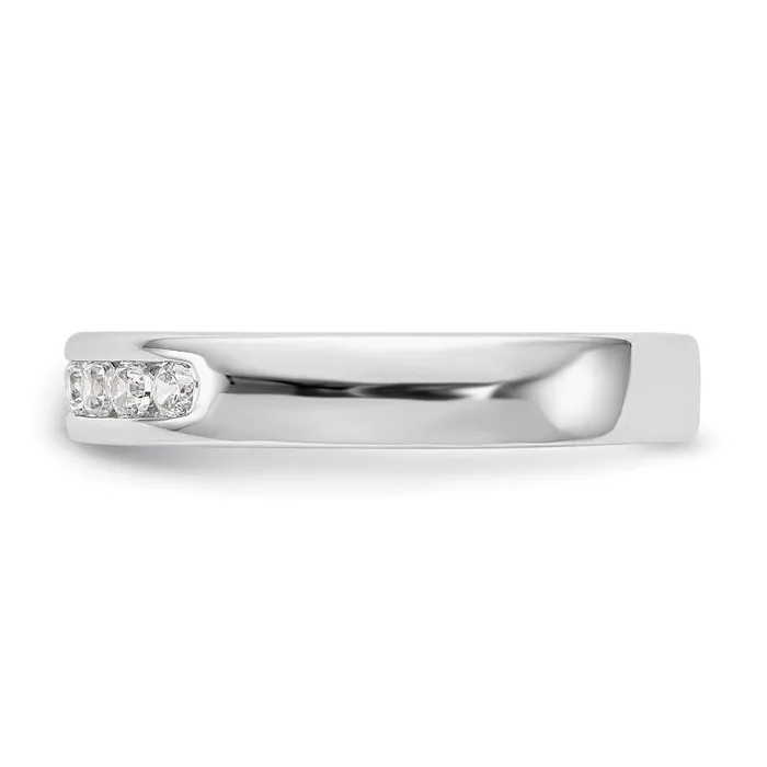Goldia Rings 14k White Gold 9Stone 14 carat Round Diamond Complete Channel Band