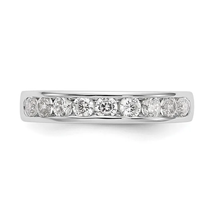 Goldia Rings 14k White Gold 9Stone 14 carat Round Diamond Complete Channel Band