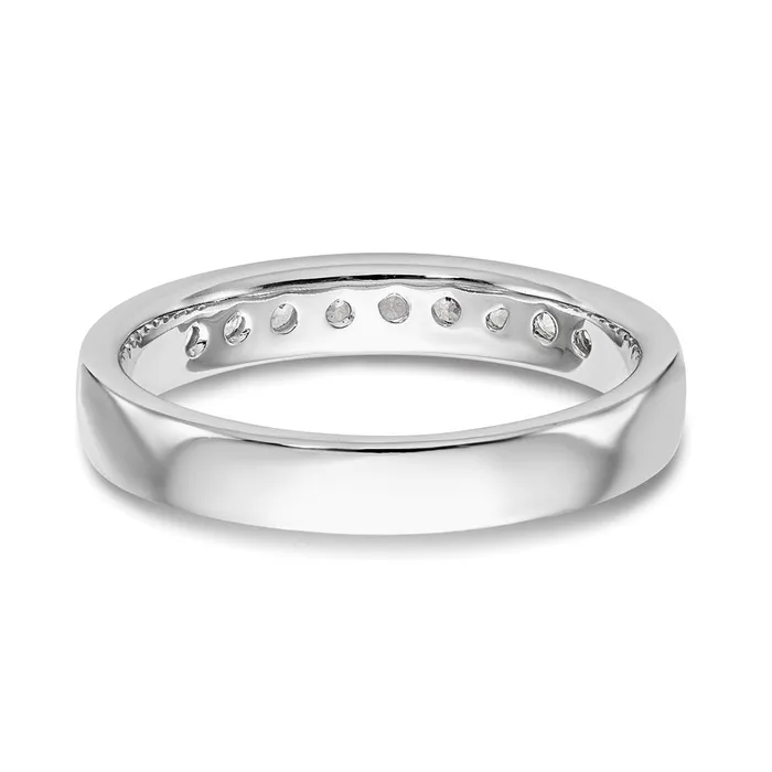 Goldia Rings 14k White Gold 9Stone 14 carat Round Diamond Complete Channel Band