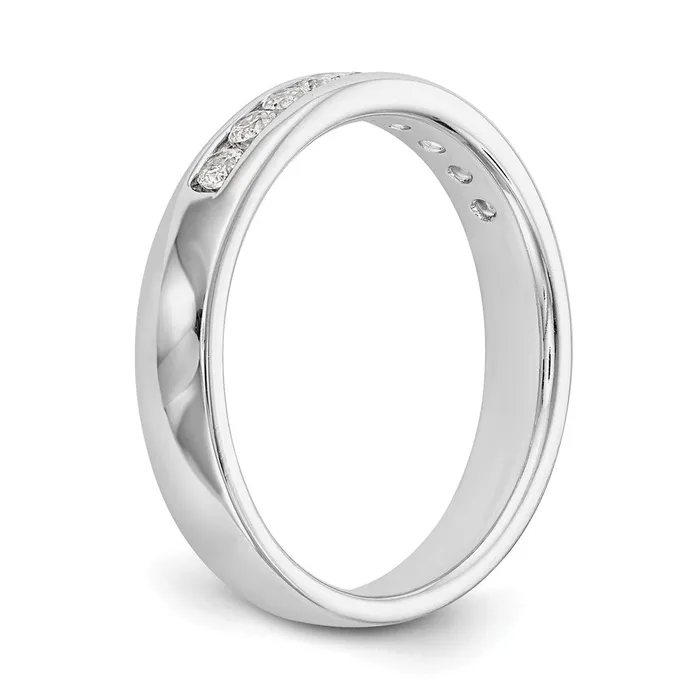 Goldia Rings 14k White Gold 9Stone 14 carat Round Diamond Complete Channel Band