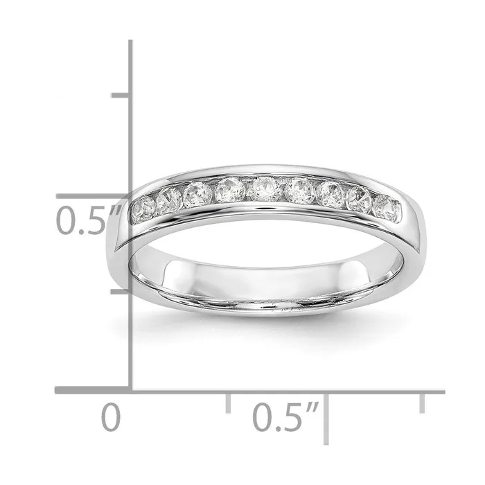 Goldia Rings 14k White Gold 9Stone 14 carat Round Diamond Complete Channel Band