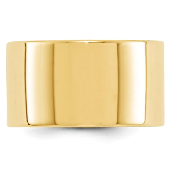 Goldia Rings Solid 10K Yellow Gold 12mm Light Weight Flat MensWomens Wedding Band Ring Size 95