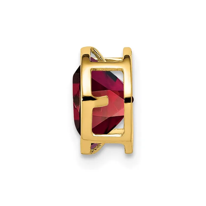 PreStyled Sets Goldia 14K Yellow Gold 7mm Garnet Checker bezel pendant