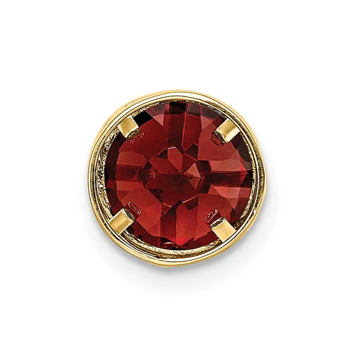 PreStyled Sets Goldia 14K Yellow Gold 7mm Garnet Checker bezel pendant