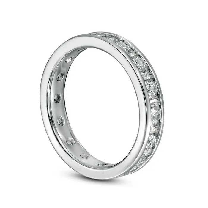 Rings Goldia 15 CT TW Baguette and Round Natural Diamond Eternity Band in Solid 14K White Gold HSI2 Rings Goldia 15 CT TW Baguette and Round Natural Diamond Eternity Band in Solid 14K White Gold HSI2