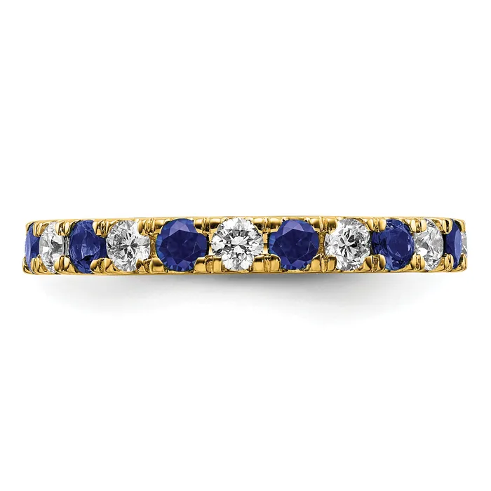 Rings Goldia 14k Yellow Gold 38 Ct Lab Grown Diamond VSSI G and Lab Created Blue Sapphire Eternity Band Ring