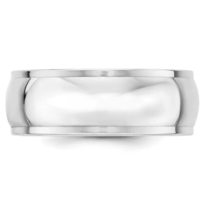 Rings Goldia Solid 10K White Gold 8mm Half Round with Edge MensWomens Wedding Band Ring Size 7 Rings Goldia Solid 10K White Gold 8mm Half Round with Edge MensWomens Wedding Band Ring Size 7