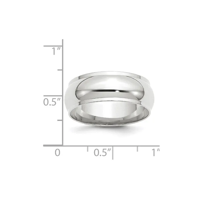 Rings Goldia Solid 10K White Gold 8mm Half Round with Edge MensWomens Wedding Band Ring Size 7 Rings Goldia Solid 10K White Gold 8mm Half Round with Edge MensWomens Wedding Band Ring Size 7