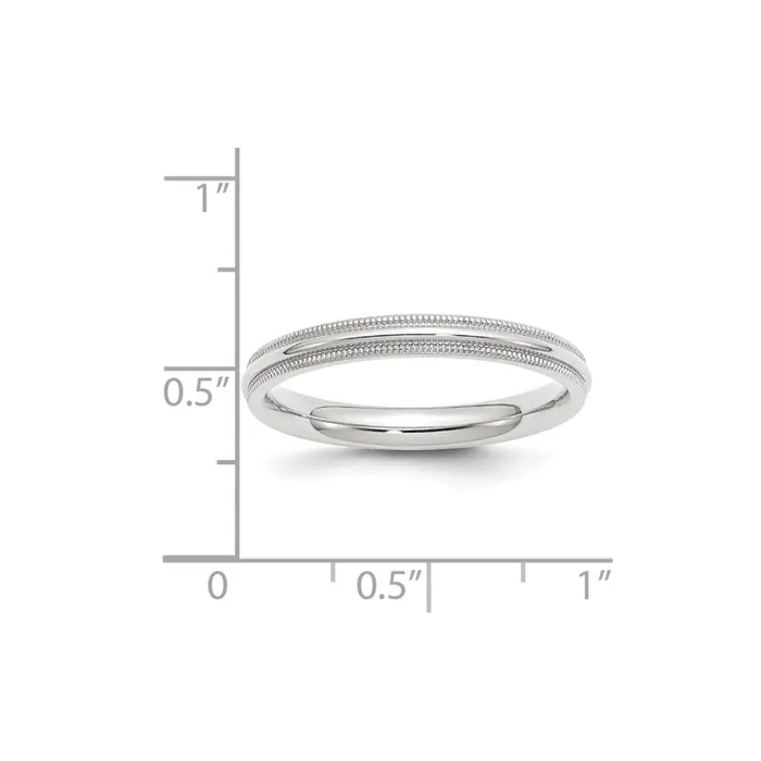 Solid 10K White Gold 3mm Milgrain Comfort Fit MensWomens Wedding Band Ring Size 7 Goldia Rings Solid 10K White Gold 3mm Milgrain Comfort Fit MensWomens Wedding Band Ring Size 7 Goldia Rings