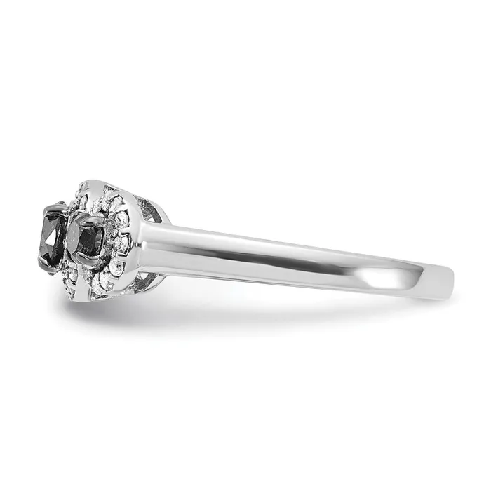 Sterling Silver Polished Black u0026 White Diamond Ring Goldia Rings