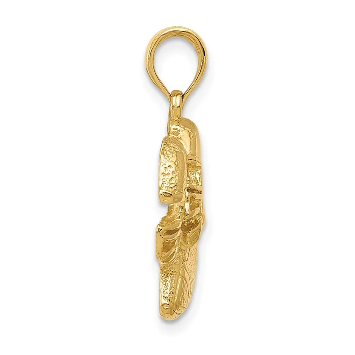14K 2D Double Football Helmets and Ball Charm TreasureFineJewelers Charm Necklaces