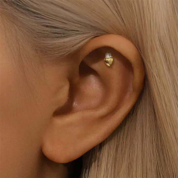 925 Silver Polished HeartShaped CZ Diamond Flat Back Earrings Trendolla Jewelry Earrings