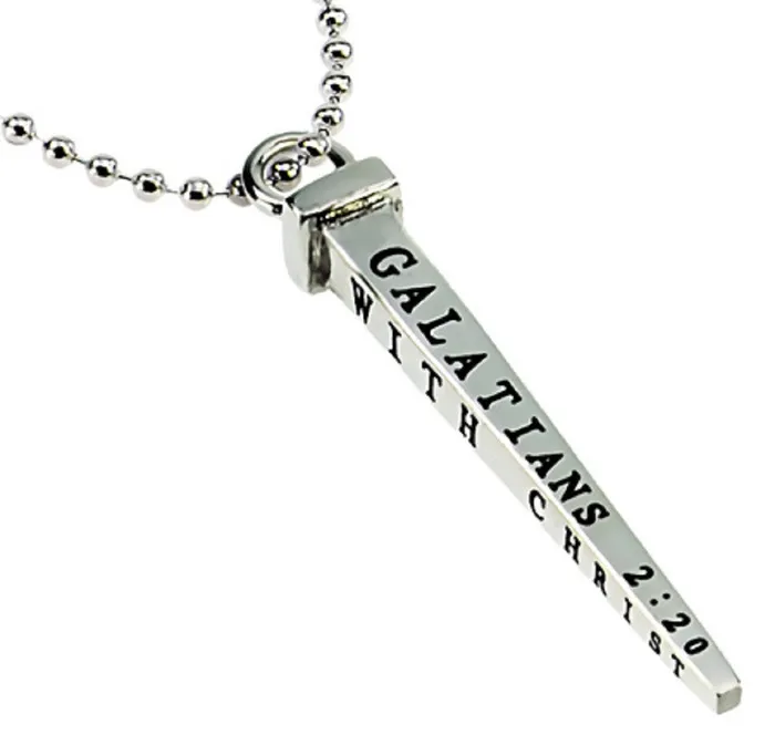 Necklaces North Arrow Shop Mens Nail Cross Necklace Galatians 220 CRUCIFIED Stainless Steel Ball Chain Necklaces North Arrow Shop Mens Nail Cross Necklace Galatians 220 CRUCIFIED Stainless Steel Ball Chain