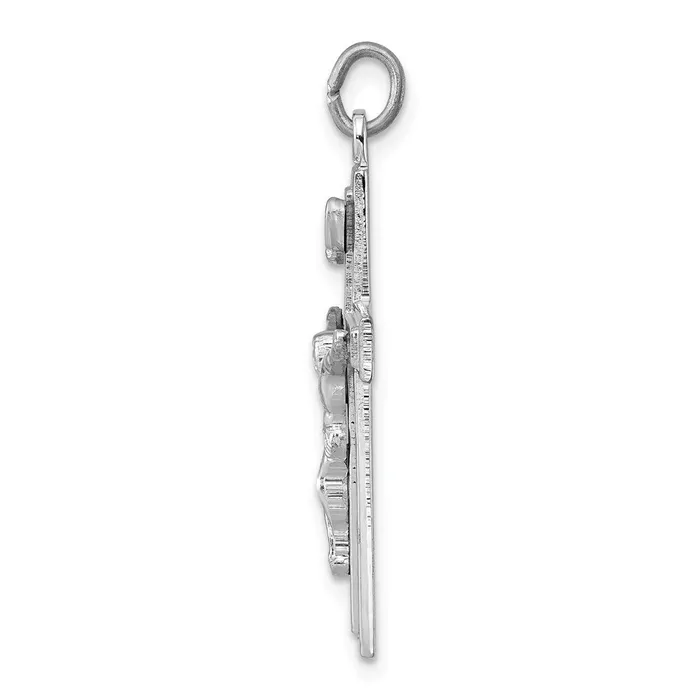 Necklaces Sterling Silver Rhodiumplated Enameled Crucifix Pendant TreasureFineJewelers