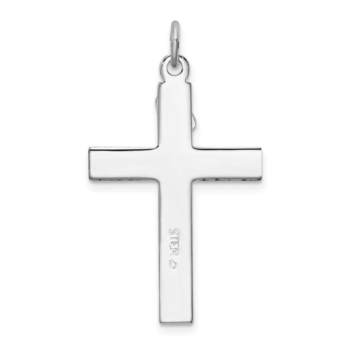 Necklaces Sterling Silver Rhodiumplated Enameled Crucifix Pendant TreasureFineJewelers