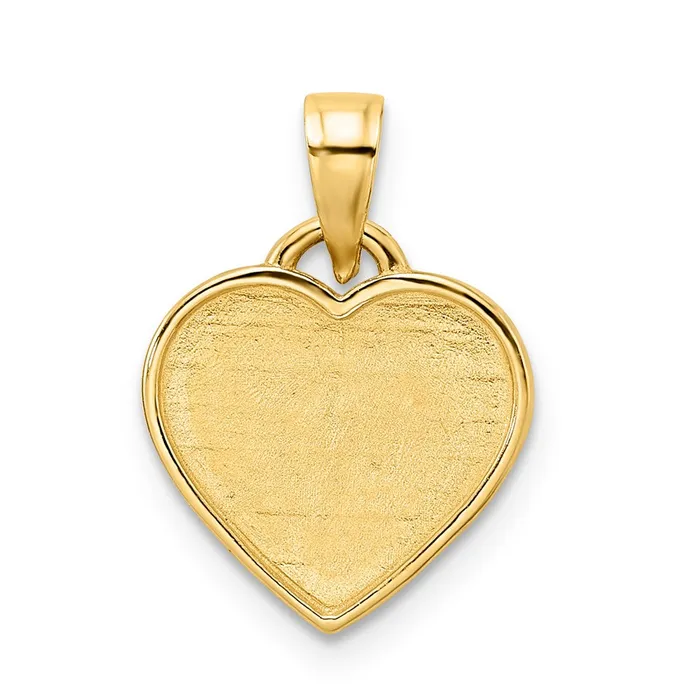 Necklaces TreasureFineJewelers 14k and White Rhodium Diamondcut Border Heart Pendant
