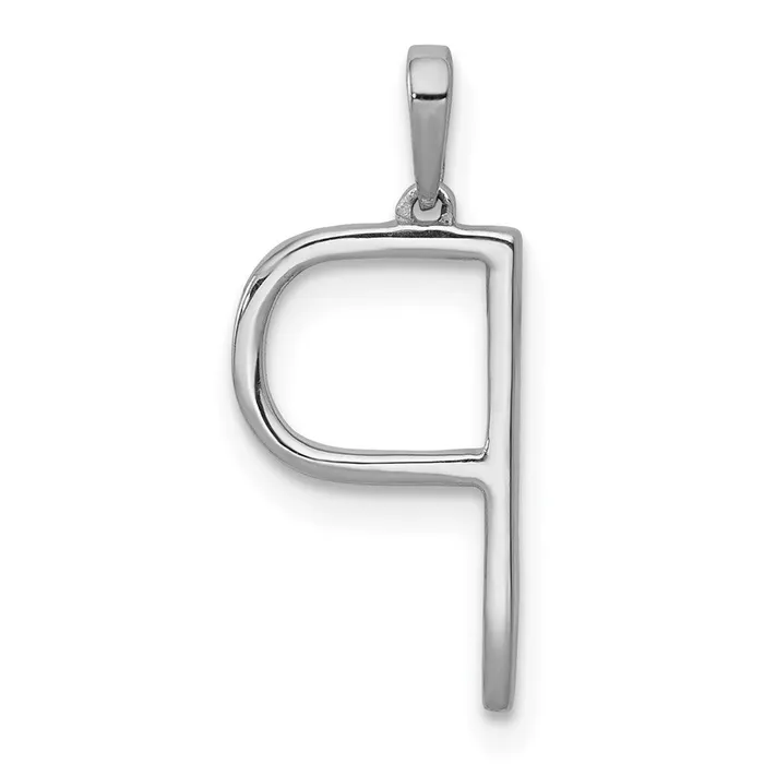 Necklaces TreasureFineJewelers 14K White Gold Diamond Letter P Initial Pendant