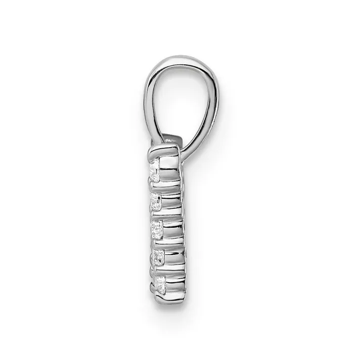 Necklaces TreasureFineJewelers 14KW Small Initial W Diamond Pendant