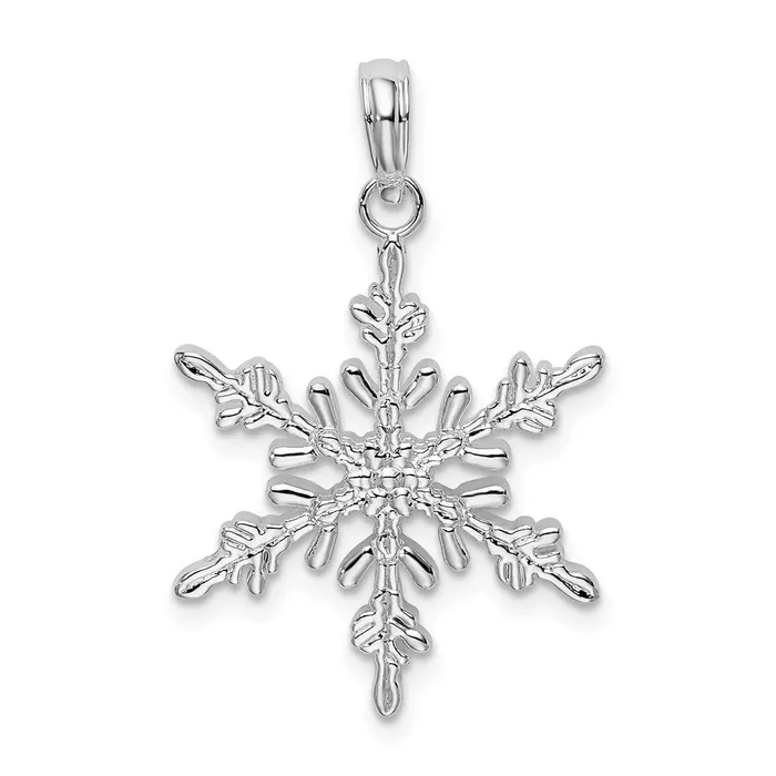 Necklaces TreasureFineJewelers Sterling Silver Polished Snowflake Pendant