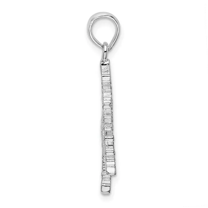 Necklaces TreasureFineJewelers Sterling Silver Polished Snowflake Pendant