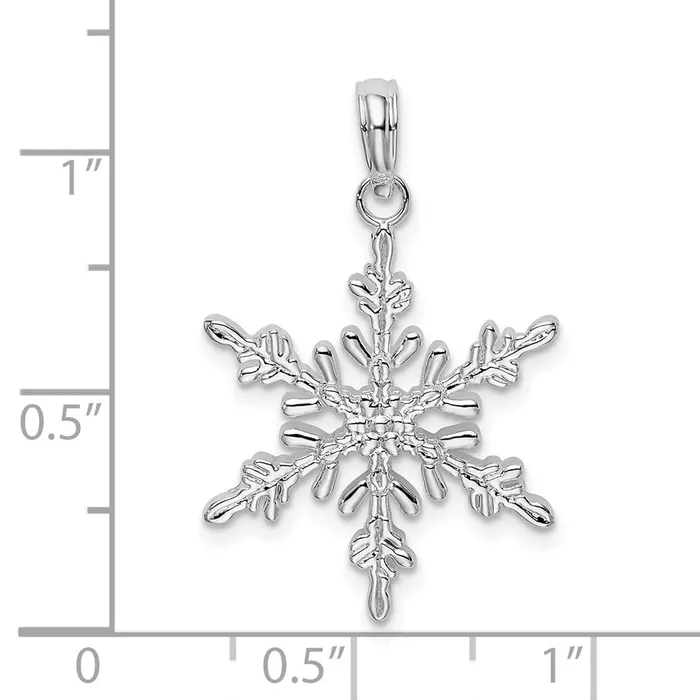 Necklaces TreasureFineJewelers Sterling Silver Polished Snowflake Pendant