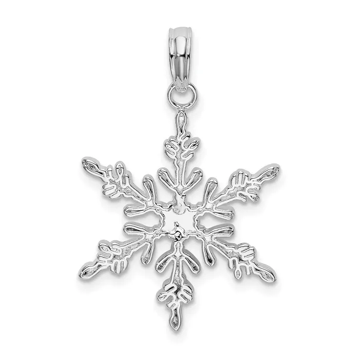 Necklaces TreasureFineJewelers Sterling Silver Polished Snowflake Pendant