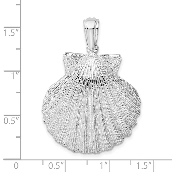 Necklaces TreasureFineJewelers Sterling Silver PolishedTextured Shell Pendant