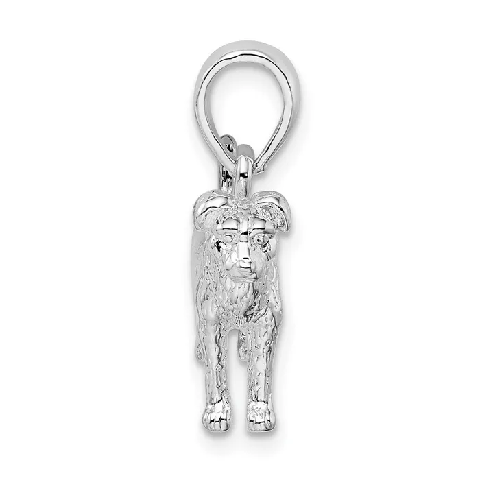 Necklaces TreasureFineJewelers Sterling Silver Textured 3D Jack Russell Terrier Pendant