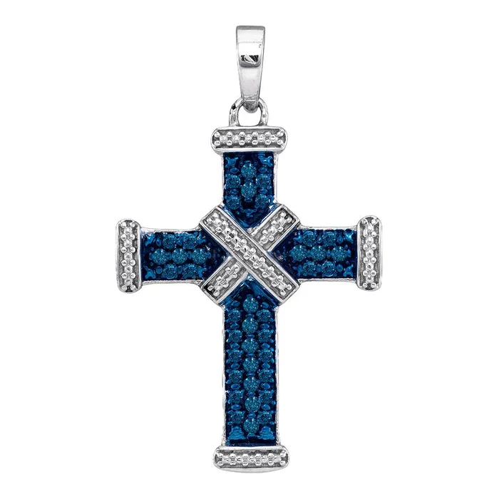 North Arrow Shop Necklaces Blue Sapphire Inspired Cross Necklace Sterling Silver Womens Pendant 14 Cttw North Arrow Shop Necklaces Blue Sapphire Inspired Cross Necklace Sterling Silver Womens Pendant 14 Cttw