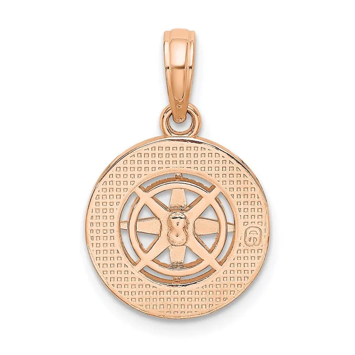 PreStyled Sets TreasureFineJewelers 14K WhiteRose Gold Rose and White Gold Mini Nautical Compass Pendant