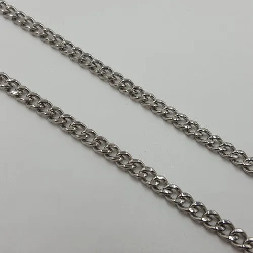 Sterling Silver Curb Chain For Men 20 to 30 inches 5 mm wide North Arrow Shop Necklaces