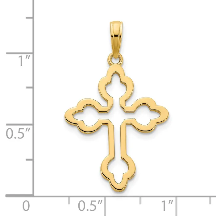 TreasureFineJewelers 14k Cross Charm Charm Necklaces