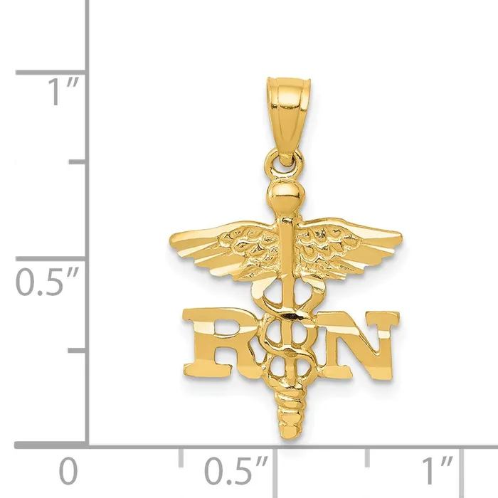 TreasureFineJewelers 14k Diamondcut RN Pendant Necklaces