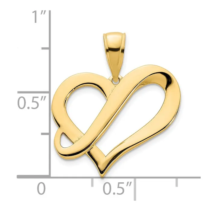 TreasureFineJewelers 14k Fancy Heart Pendant Necklaces