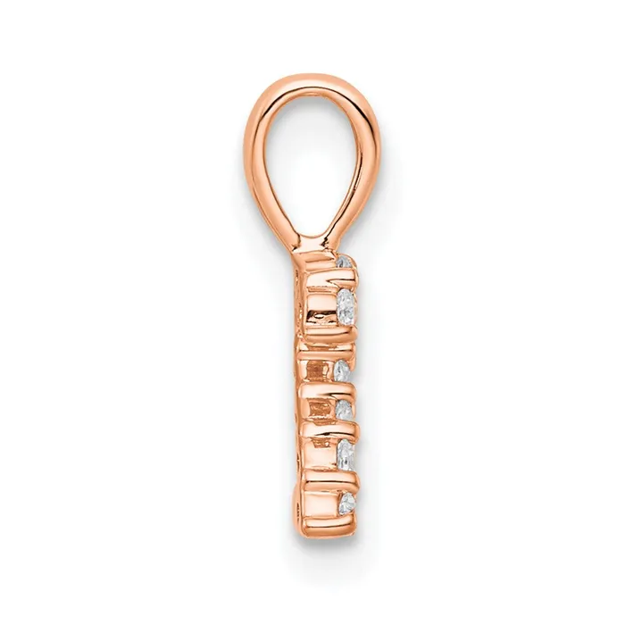 TreasureFineJewelers 14k Rose Gold Diamond Number 2 Pendant Necklaces