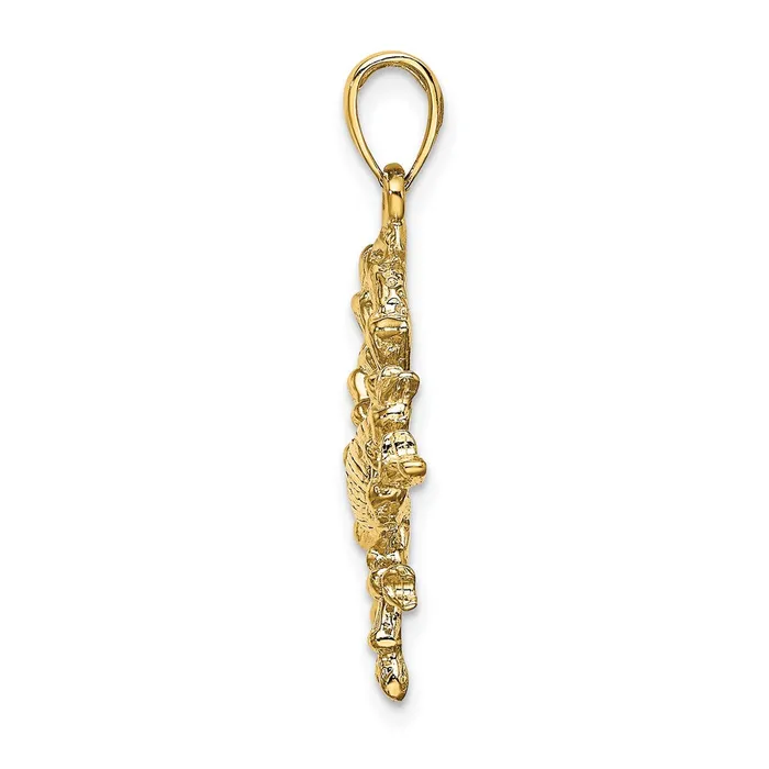 TreasureFineJewelers Charm Necklaces 14k Large Cancer Zodiac Charm
